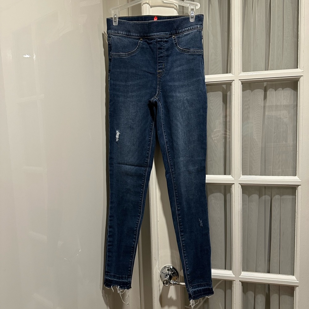 Spanx blue denim legging jean, size small